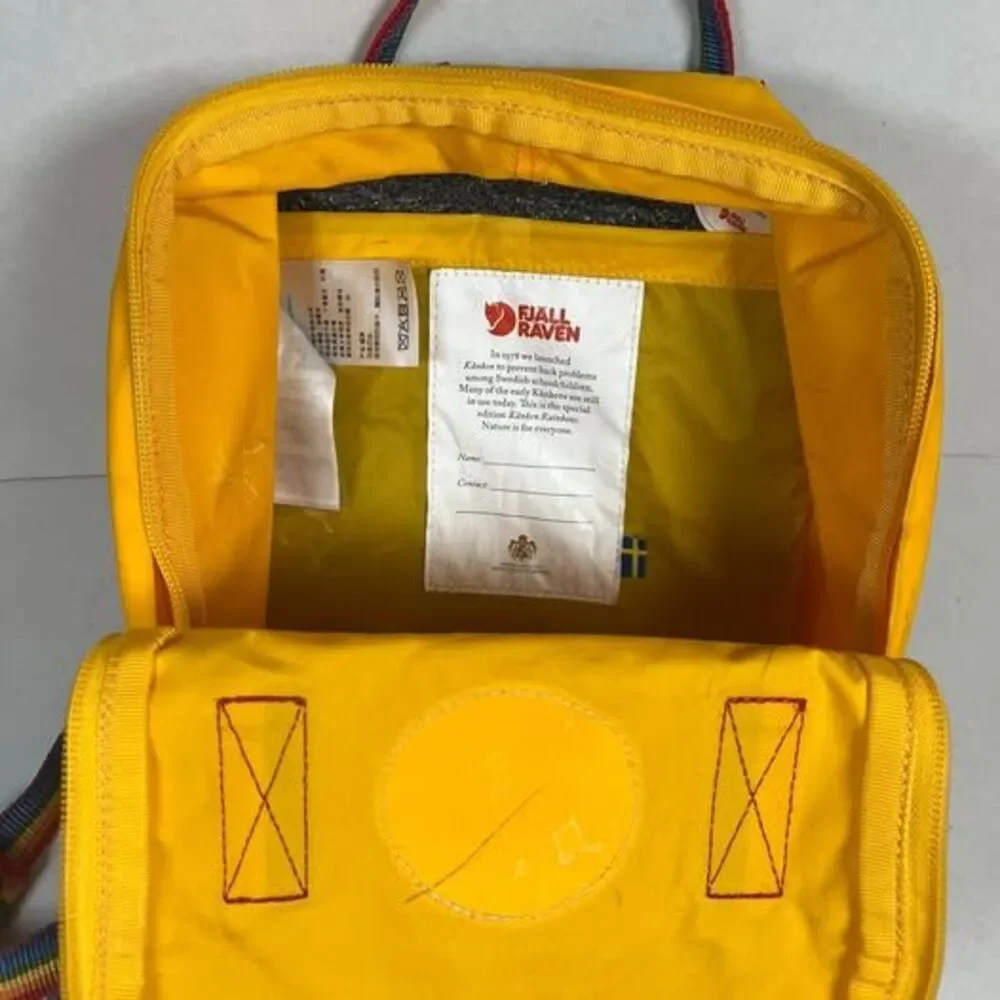 Fjallraven Kanken Yellow Rainbow small backpack